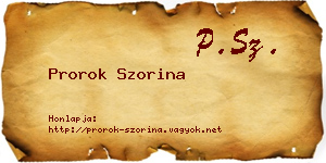 Prorok Szorina névjegykártya